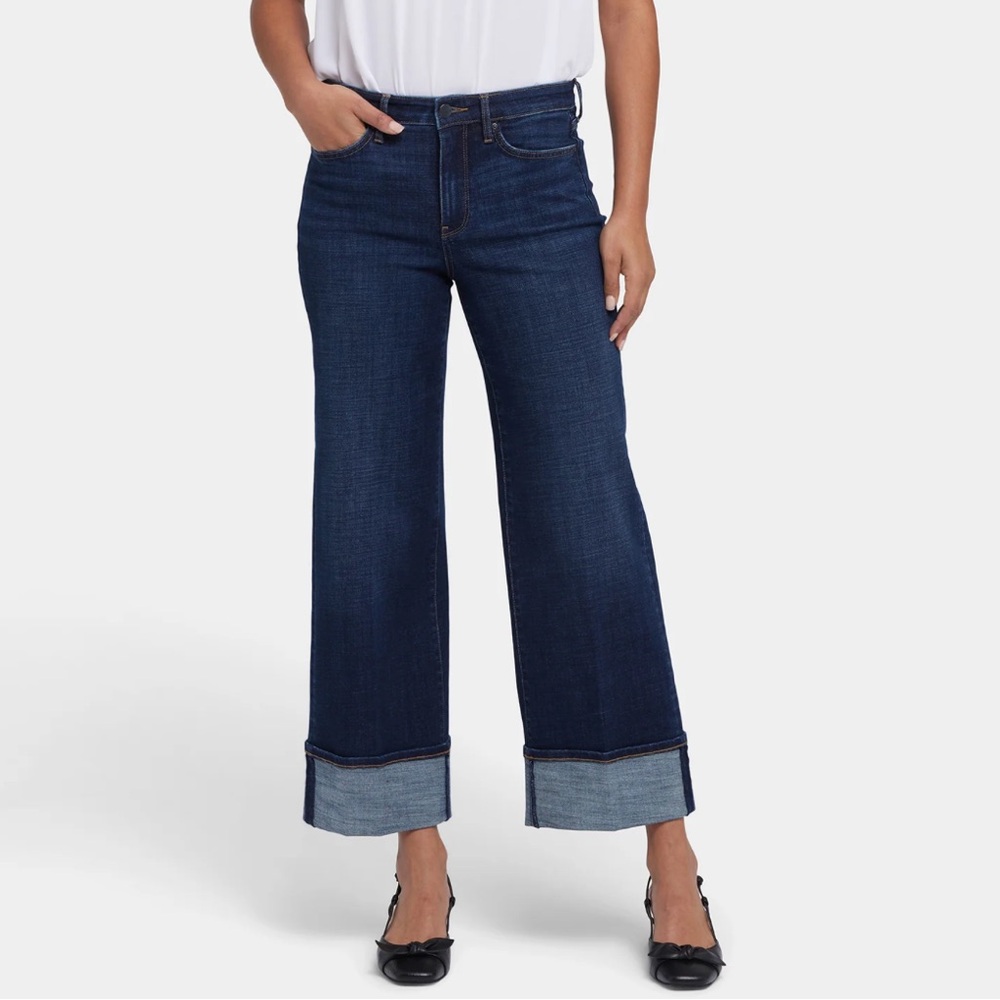 NYDJ Wide Leg Cuffed Jeans